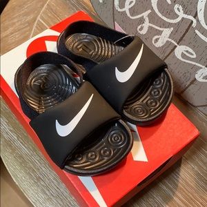 Black Baby Nike Slides